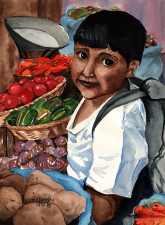 Bolivian Boy in the Street Market